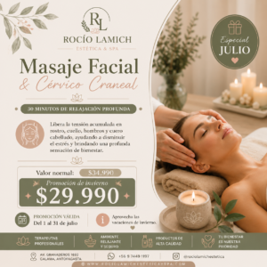 MASAJE FACIAL & CÉRVICO CRANEAL Julio